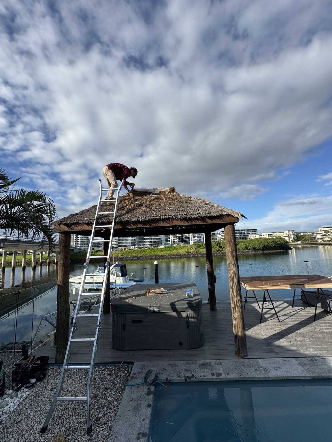 Gazebo restoration in progress