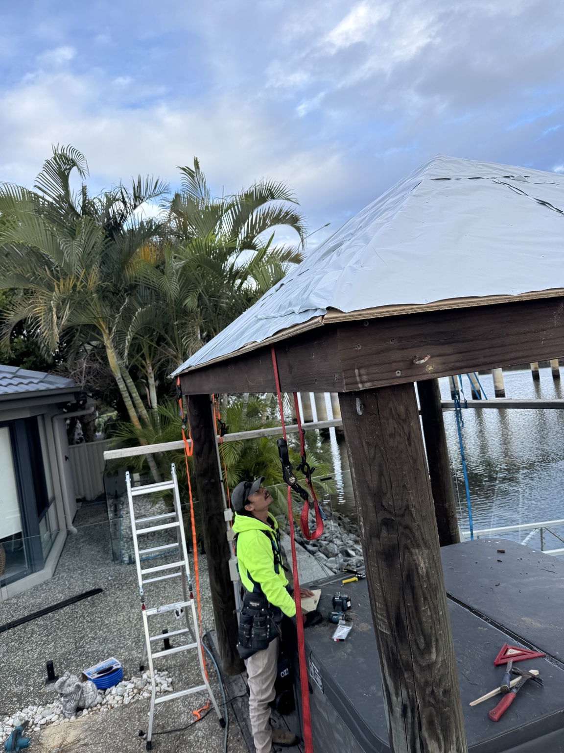 Gazebo roof restoration work