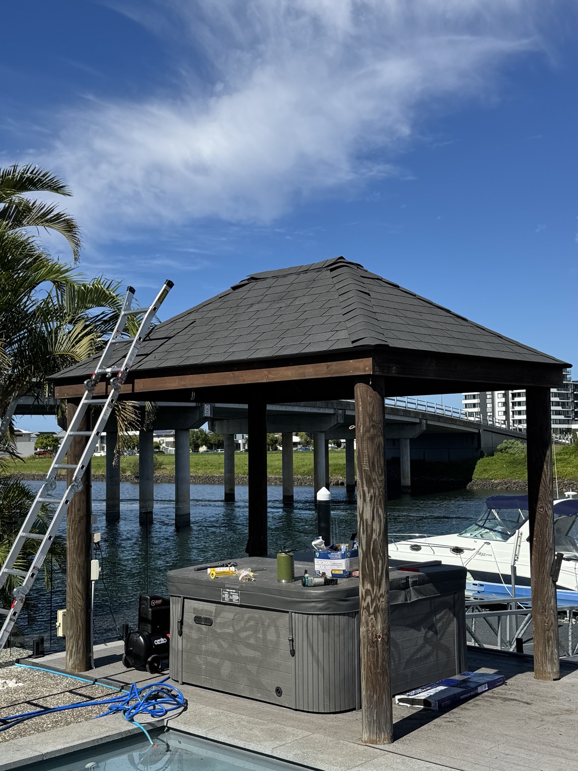 Completed gazebo roof